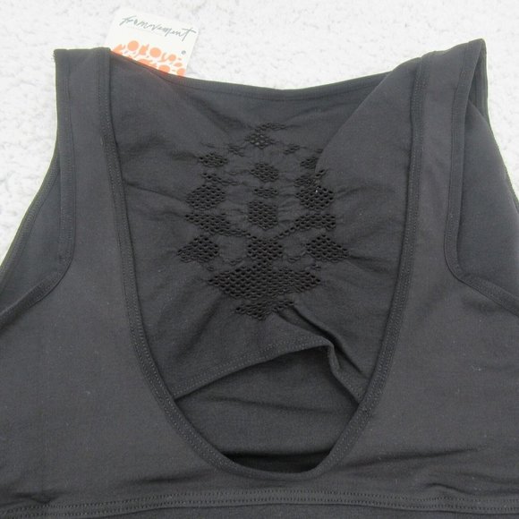 Free People Movement Good Karma Logo Sports Bra Top Women's Size M/L Black NEW - Picture 5 of 9